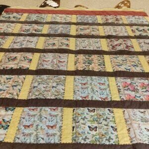 Beautiful Autumn Butterfly Puffy Lap Quilt